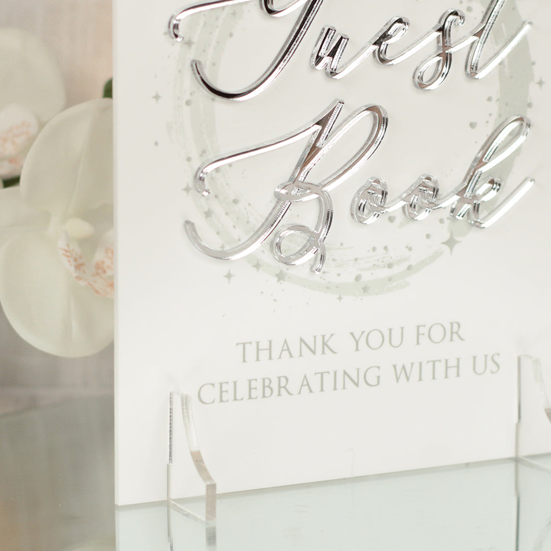 Sparkly Circle Sign Our Guest Book Acrylic Sign