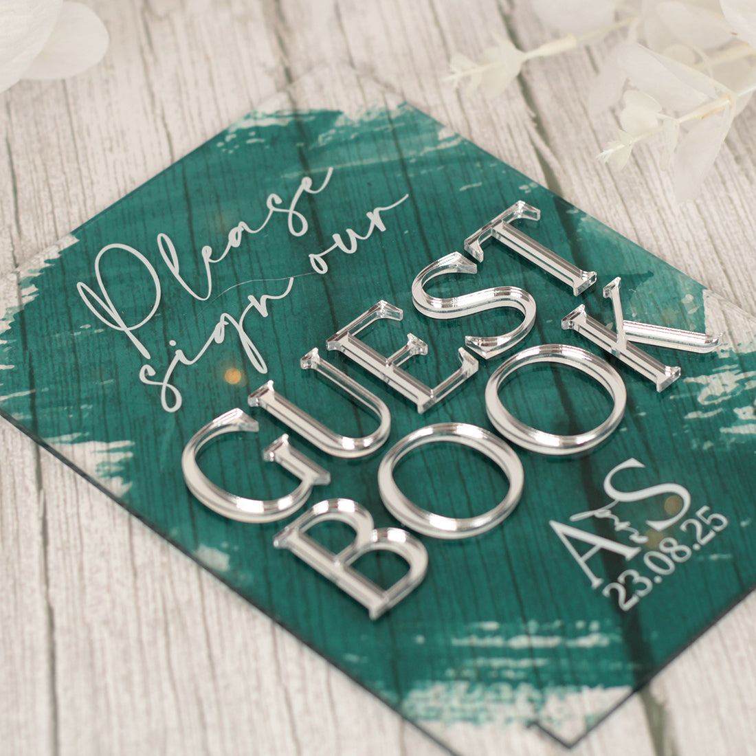 Colour Splash Sign our Guest Book Acrylic Sign