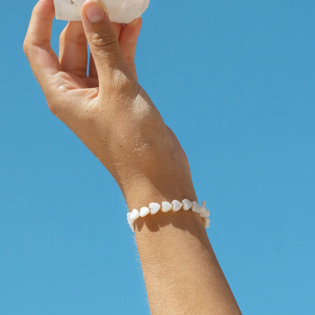 Mother of Pearl Heart Bracelet