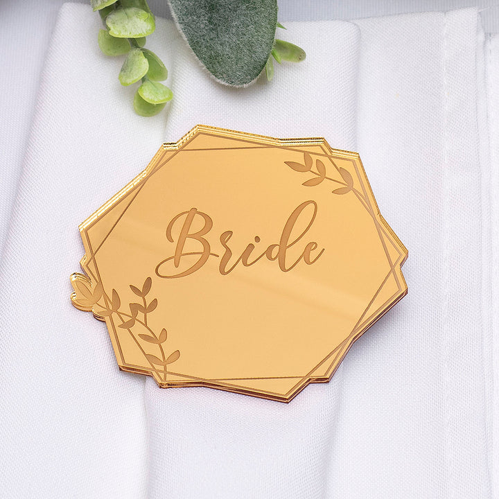 Botanical Hexagon Mirror or Matte Acrylic Wedding Place Setting-Weddings by Lumi