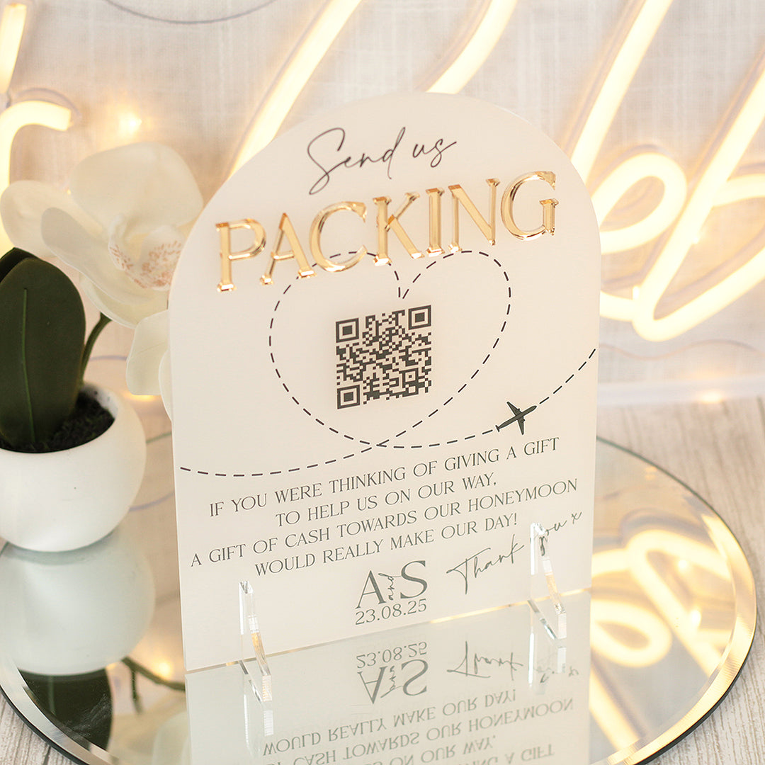 Manhattan Honeymoon Fund QR Code 3D Acrylic Sign