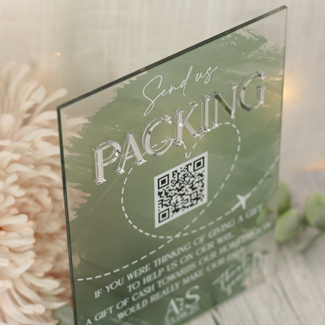 Colour Splash Honeymoon Fund QR Code Acrylic Sign