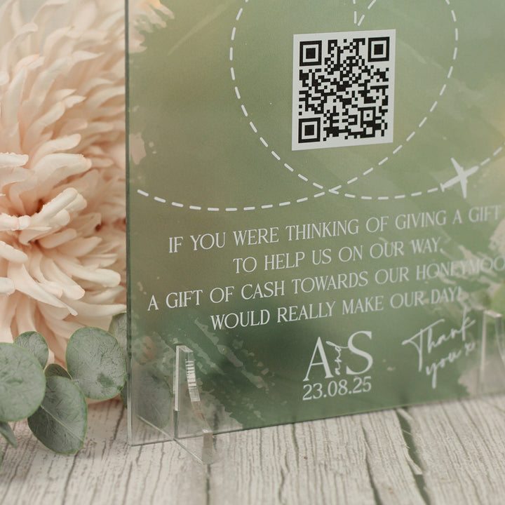 Colour Splash Honeymoon Fund QR Code Acrylic Sign