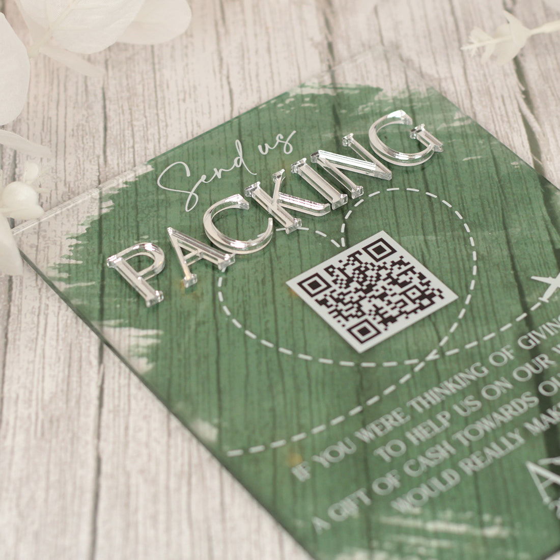 Colour Splash Honeymoon Fund QR Code Acrylic Sign