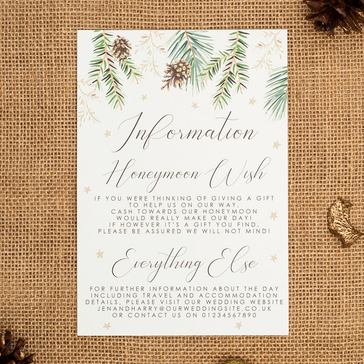 Winter Fern A5 Postcard Invitation-Weddings by Lumi