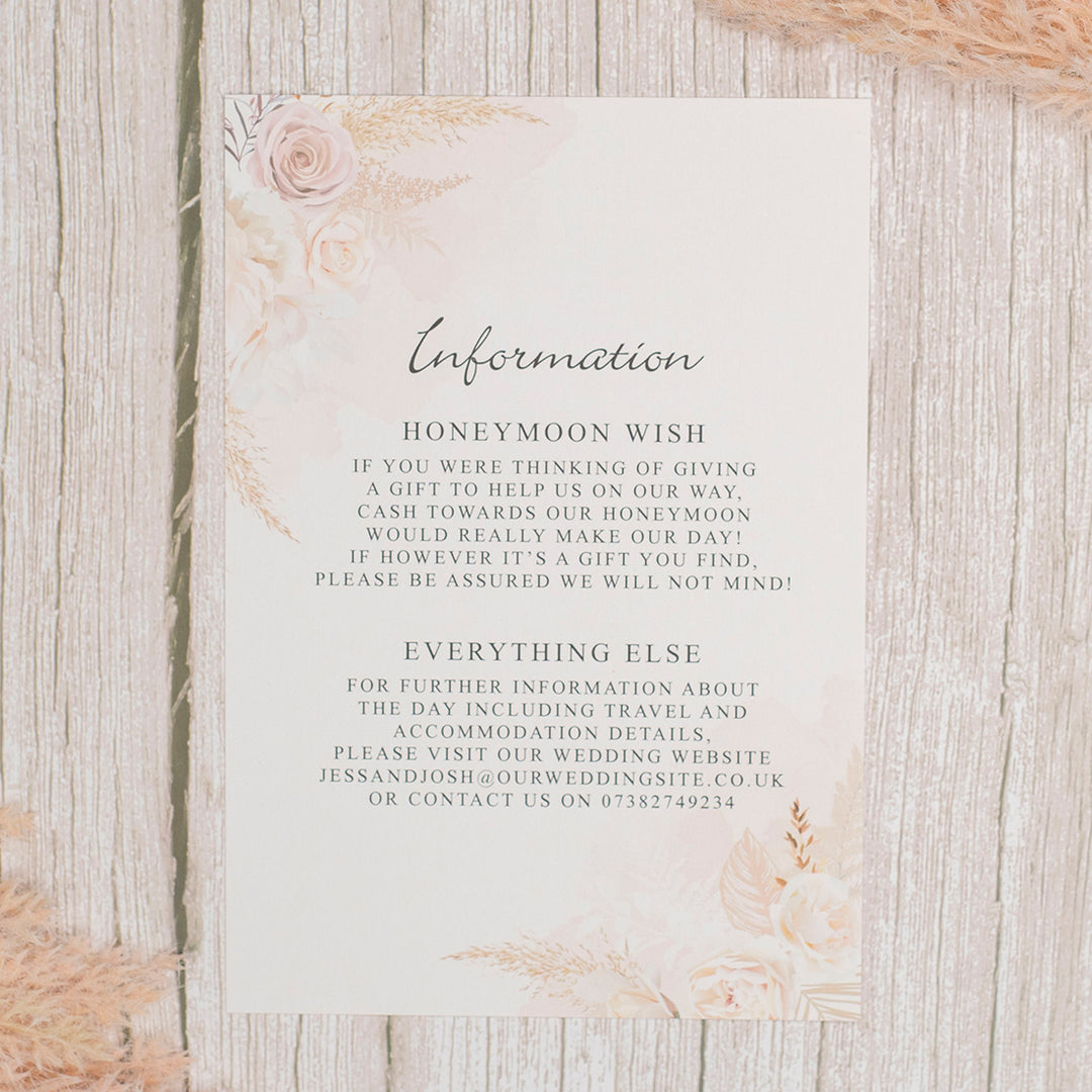 Blush Flowers A6 Postcard Evening Invitation-Weddings by Lumi