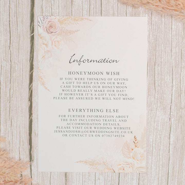 Blush Flowers A6 Postcard Evening Invitation-Weddings by Lumi