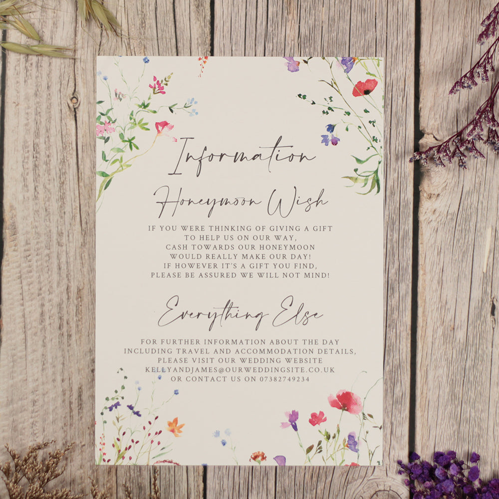 Watercolour Wildflower A6 Postcard Evening Invitation-Weddings by Lumi