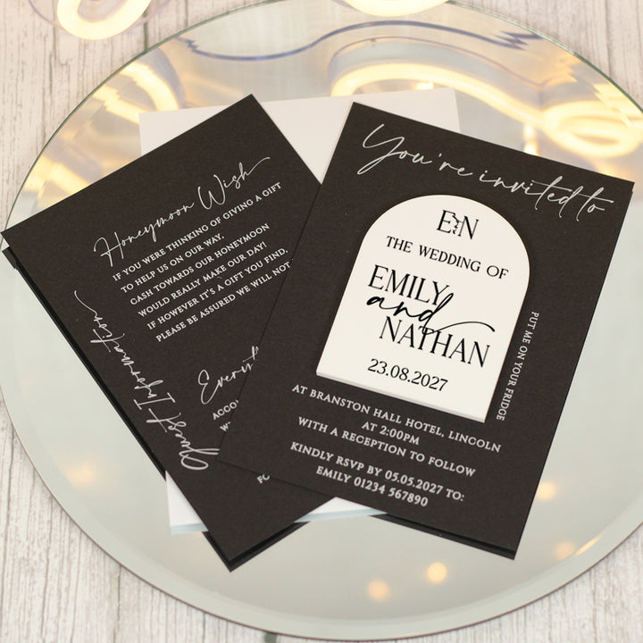 Manhattan Acrylic Wedding Invitation Magnets &amp; Cards