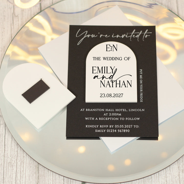 Manhattan Acrylic Wedding Invitation Magnets &amp; Cards