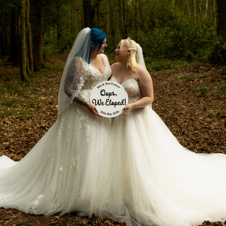 We Eloped Wedding Photo Acrylic 3D Sign Board