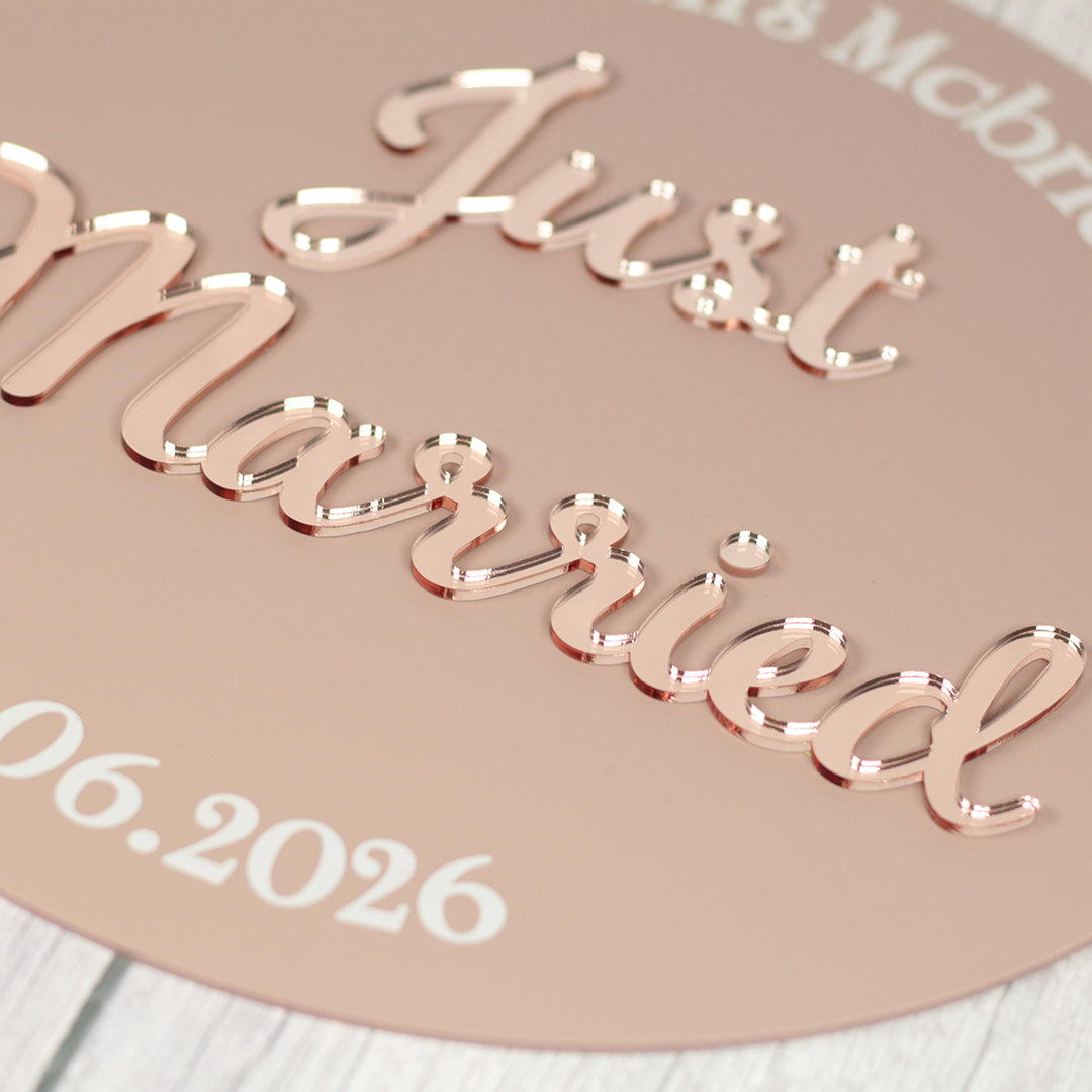 Just Married Wedding Photo Acrylic 3D Sign Board