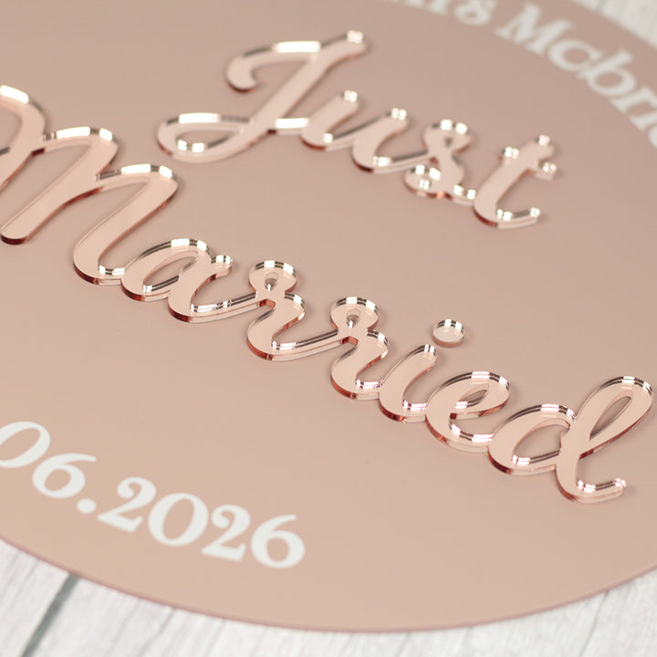 Just Married Wedding Photo Acrylic 3D Sign Board
