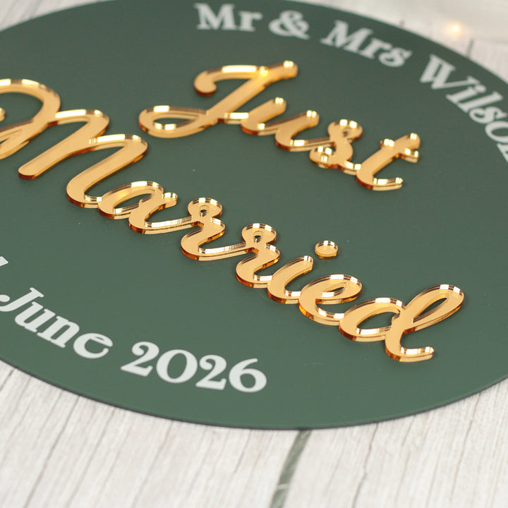 Just Married Wedding Photo Acrylic 3D Sign Board