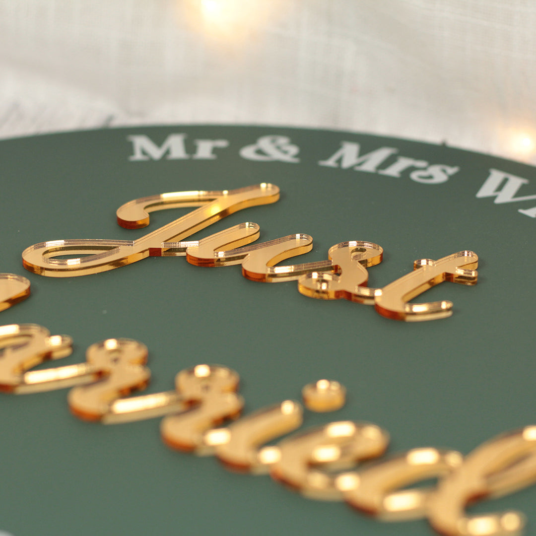 Just Married Wedding Photo Acrylic 3D Sign Board