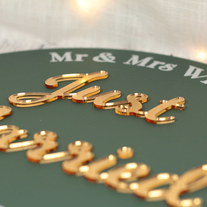 Just Married Wedding Photo Acrylic 3D Sign Board