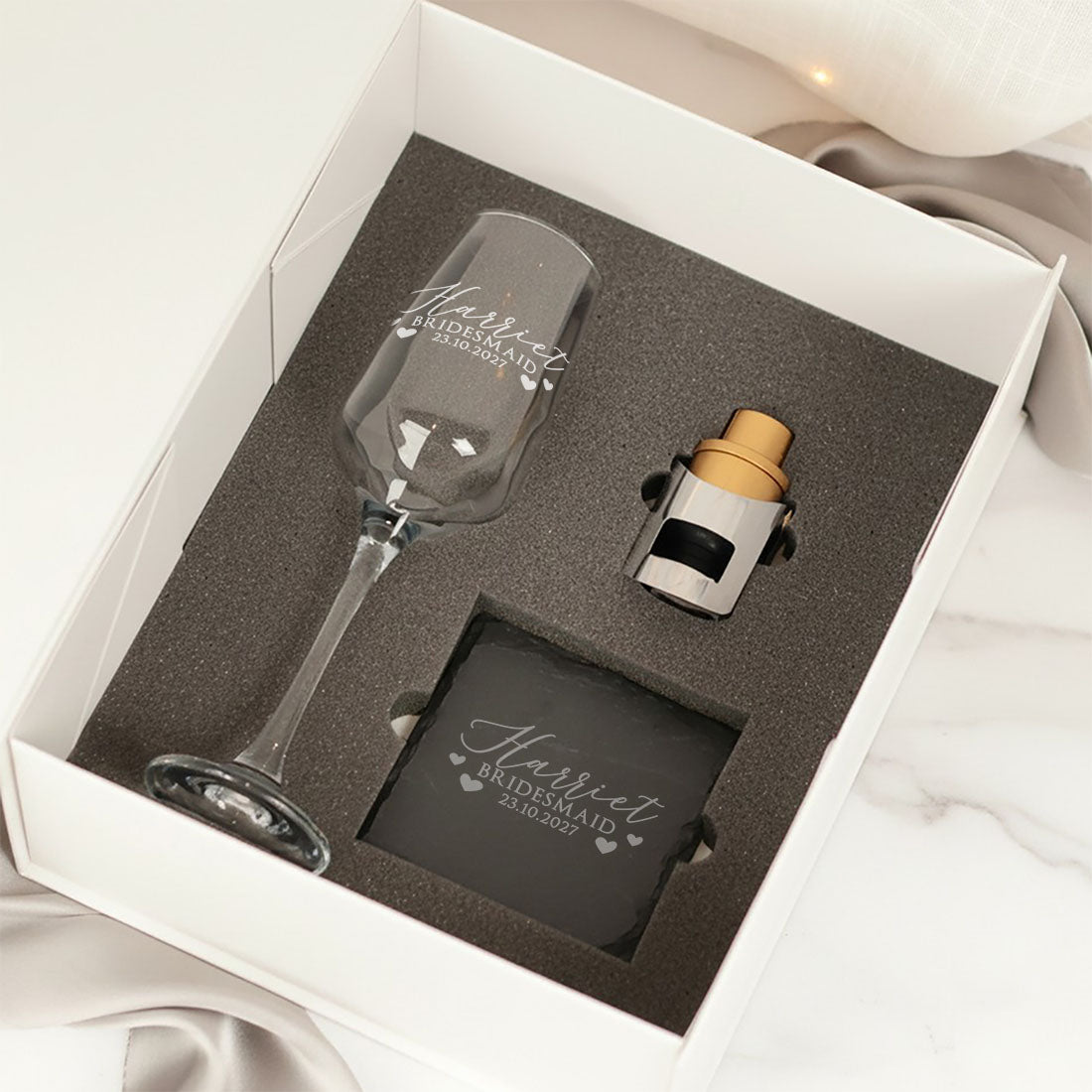 Love Heart Bridal Party Wedding Champagne Flute