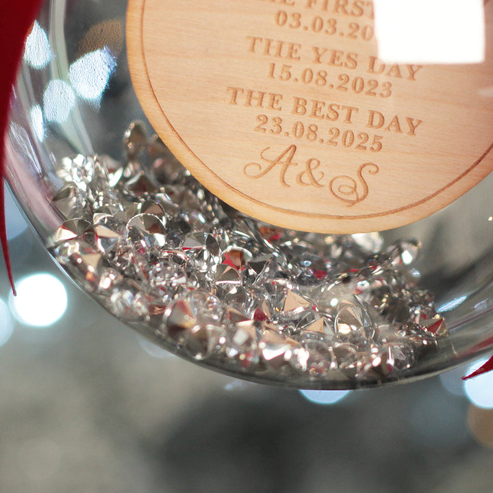 Personalised Love Story Christmas Bauble