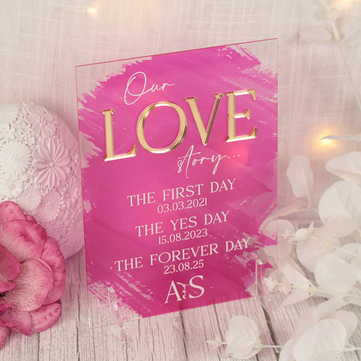 Colour Splash Love Story Acrylic Sign