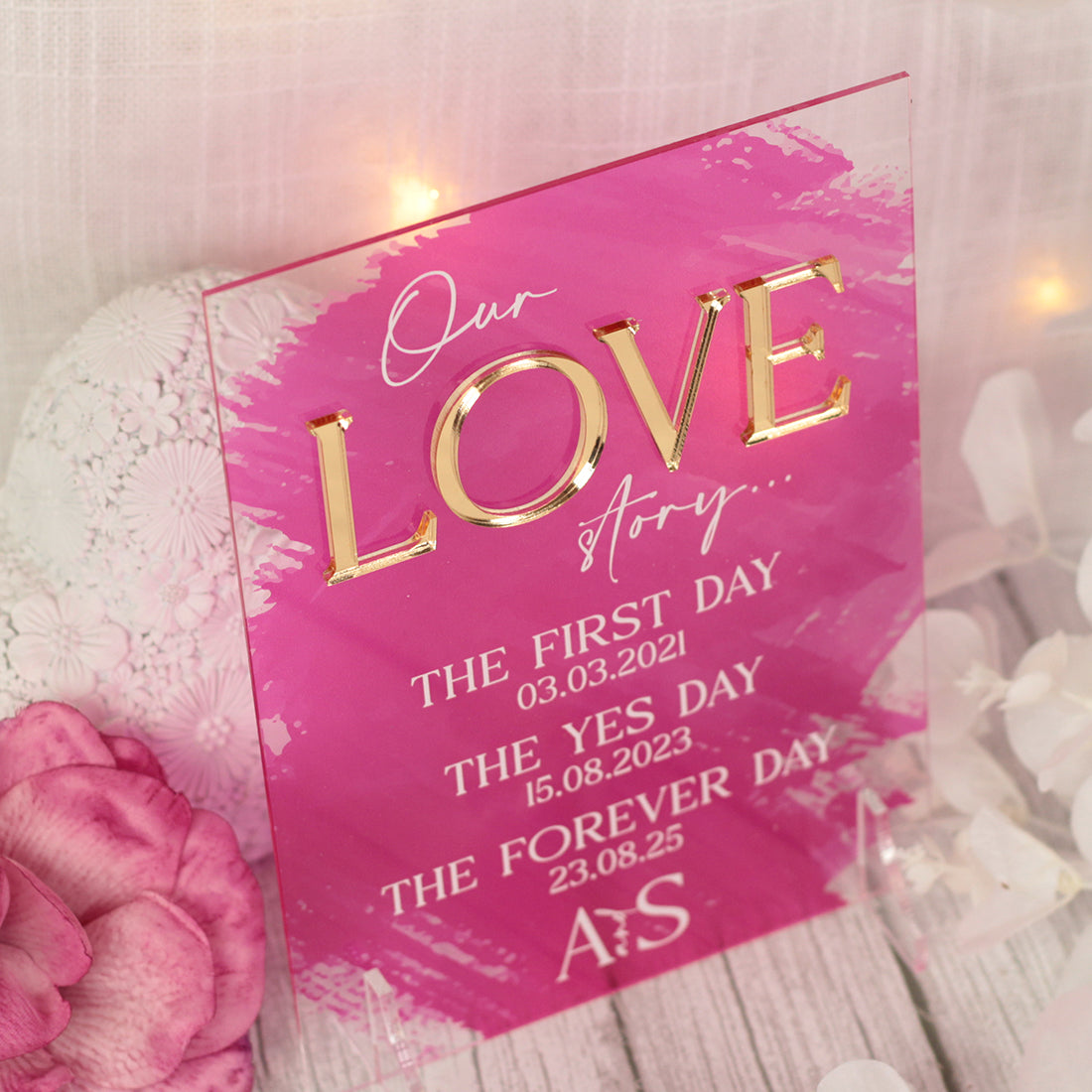 Colour Splash Love Story Acrylic Sign