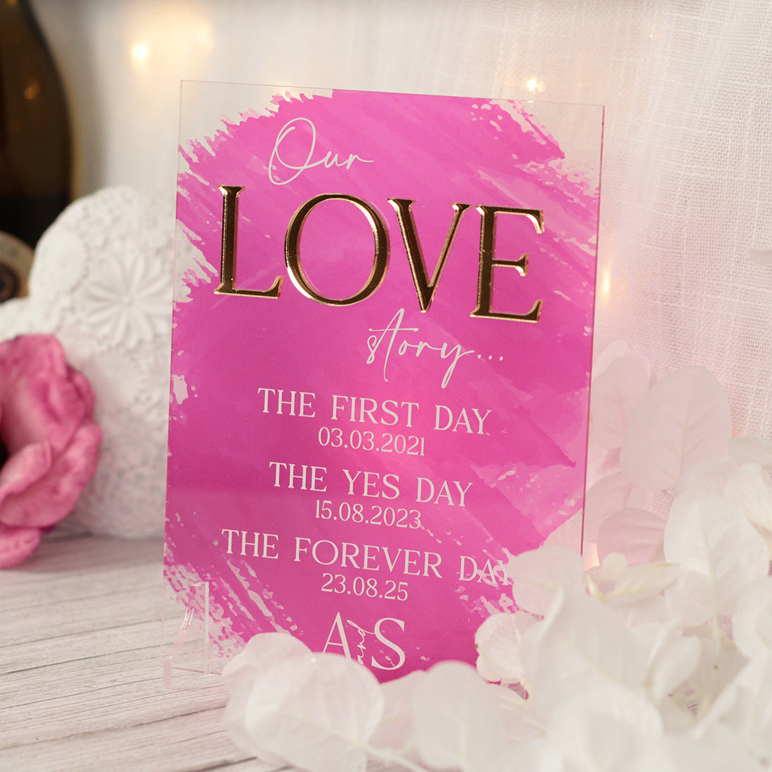 Colour Splash Love Story Acrylic Sign