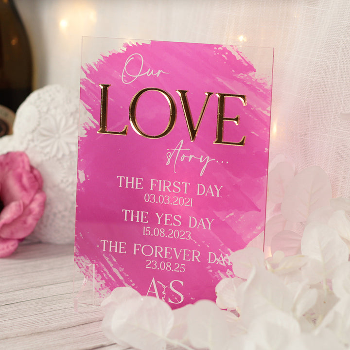 Colour Splash Love Story Acrylic Sign