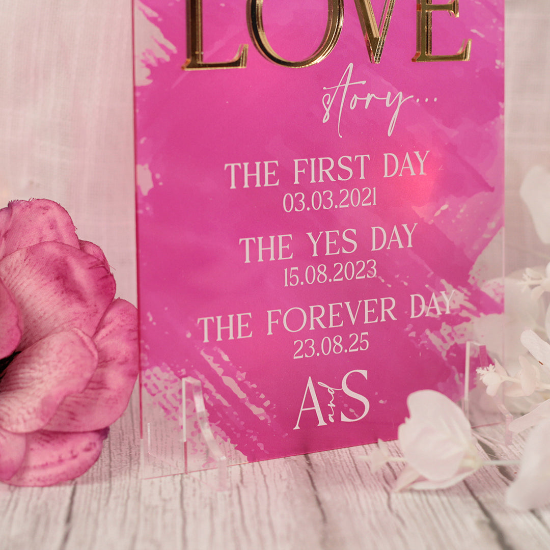 Colour Splash Love Story Acrylic Sign