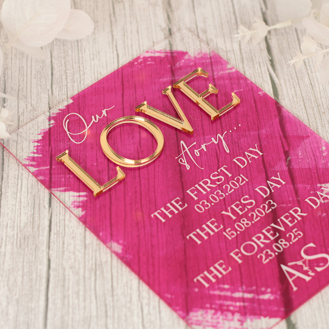 Colour Splash Love Story Acrylic Sign