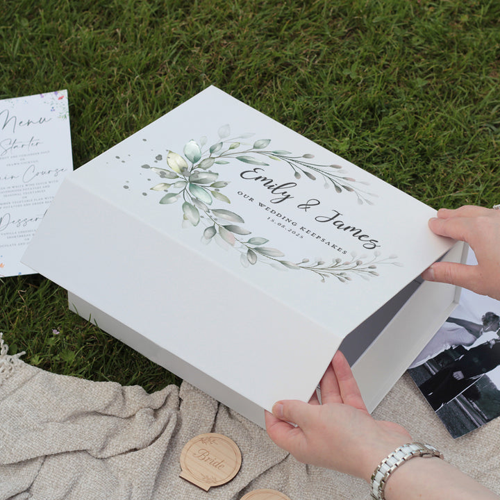 Botanical Wreath Wedding Memory Box