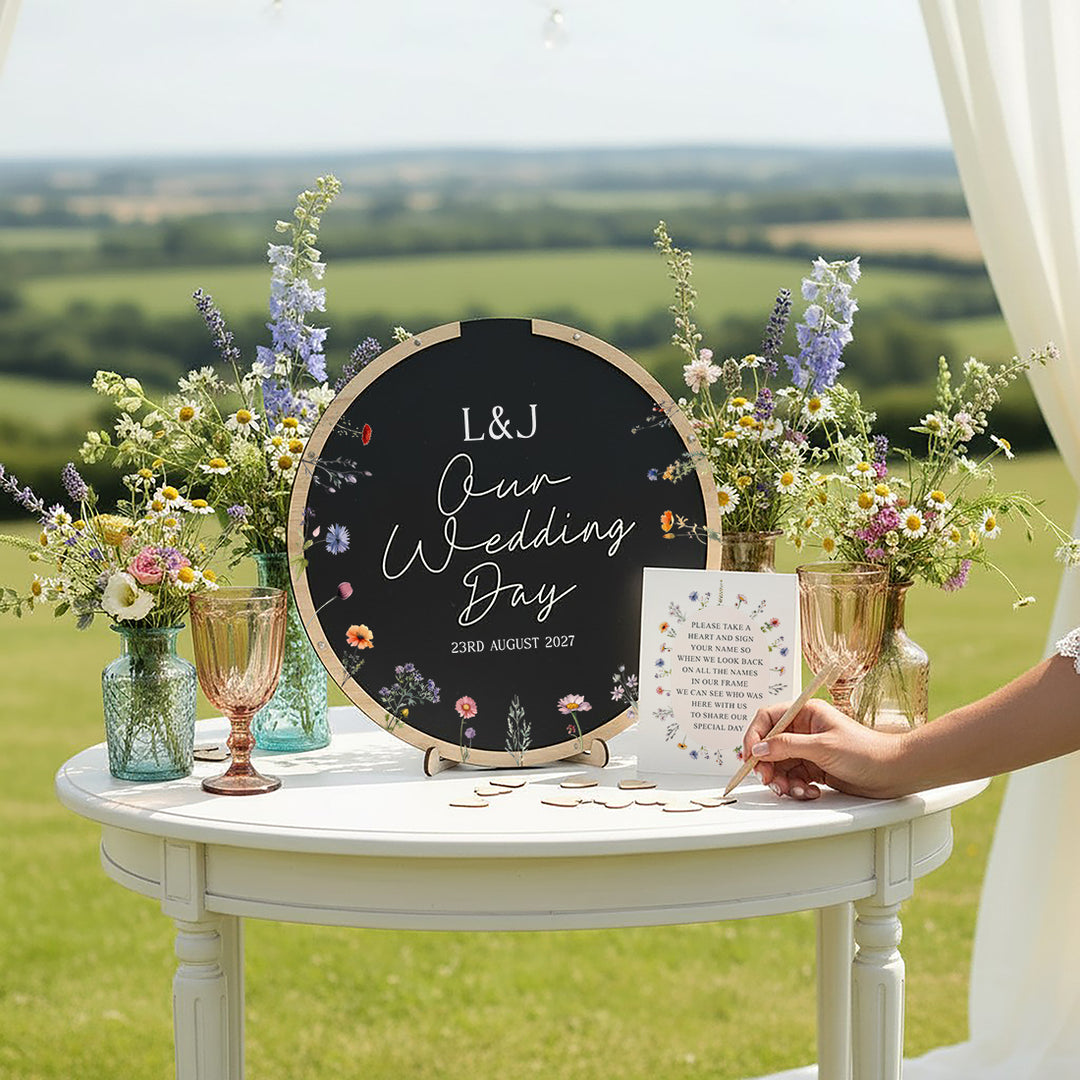 Meadow Wedding Drop Frame Guest Book Alternative