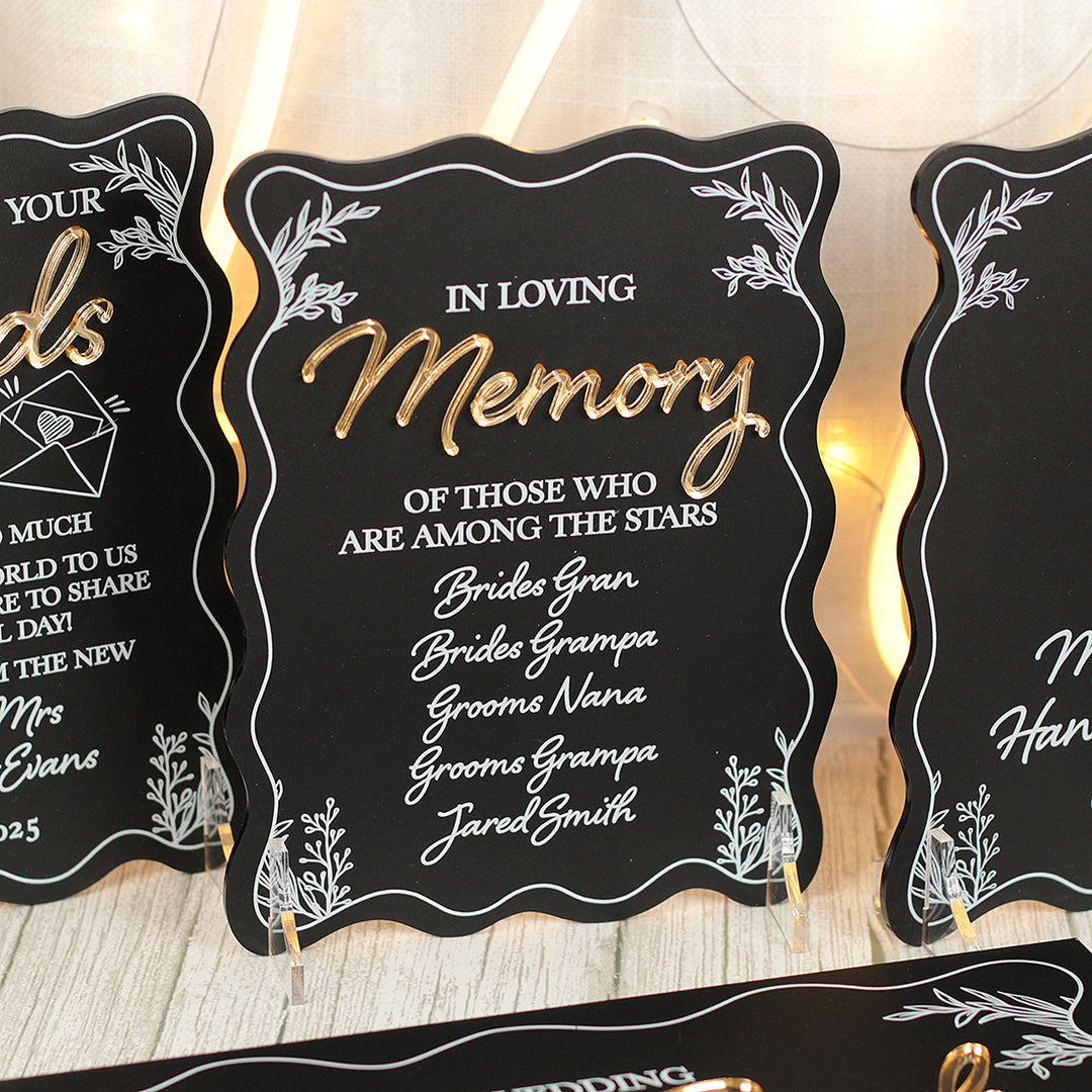 Wavy Edge Acrylic Memorial Sign