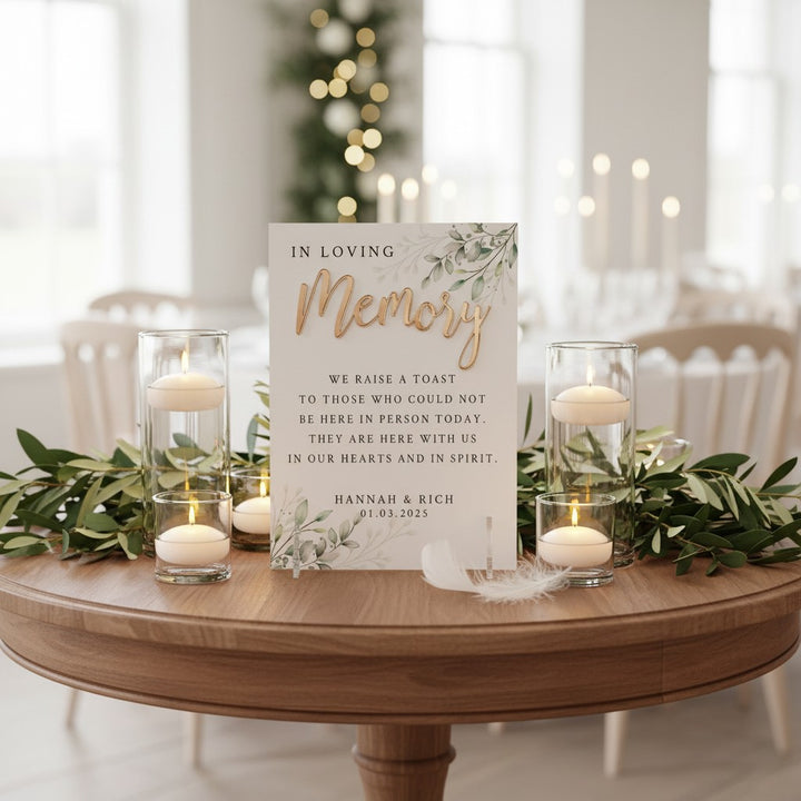 Botanical Wreath Acrylic Memorial Sign