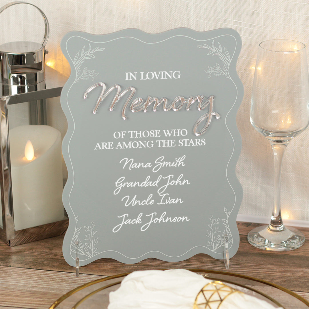 Wavy Edge Acrylic Memorial Sign-Weddings by Lumi