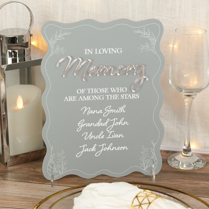 Wavy Edge Acrylic Memorial Sign-Weddings by Lumi