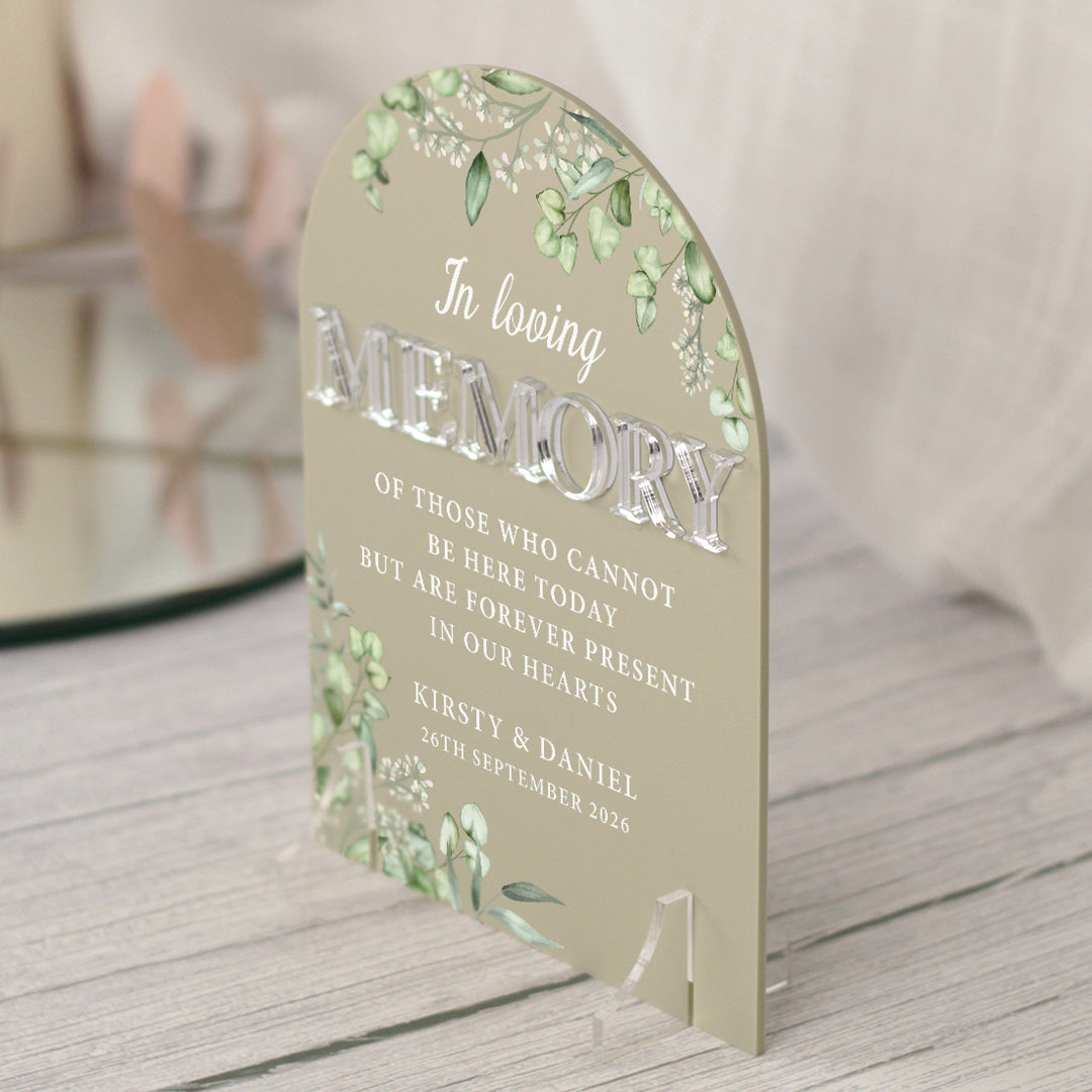 Eucalyptus Acrylic Memorial Sign