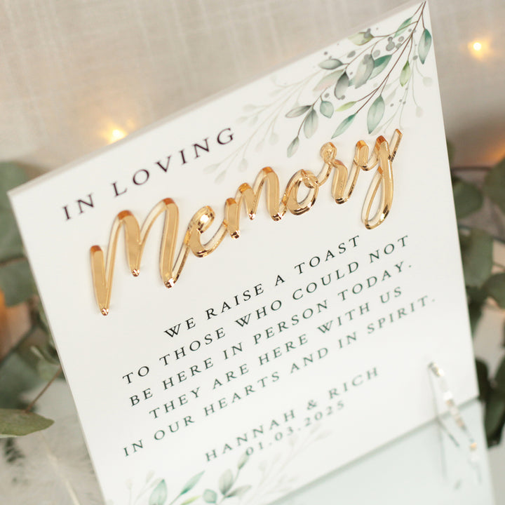 Botanical Wreath Acrylic Memorial Sign-Weddings by Lumi