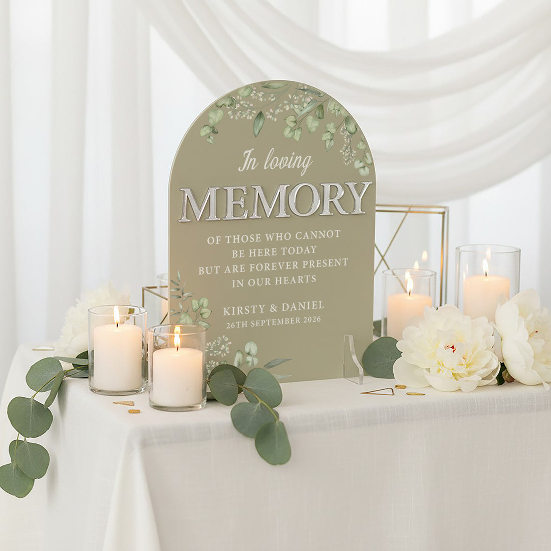 Eucalyptus Acrylic Memorial Sign