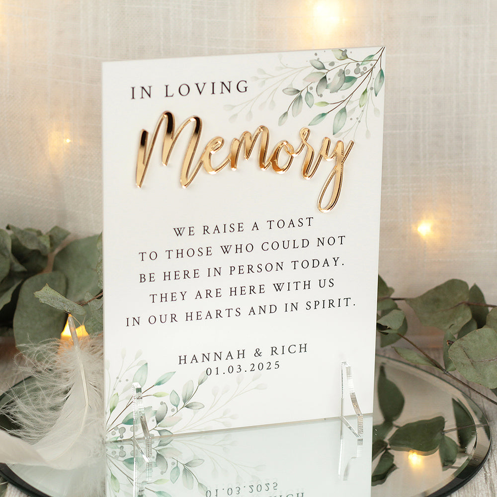 Botanical Wreath Acrylic Memorial Sign-Weddings by Lumi