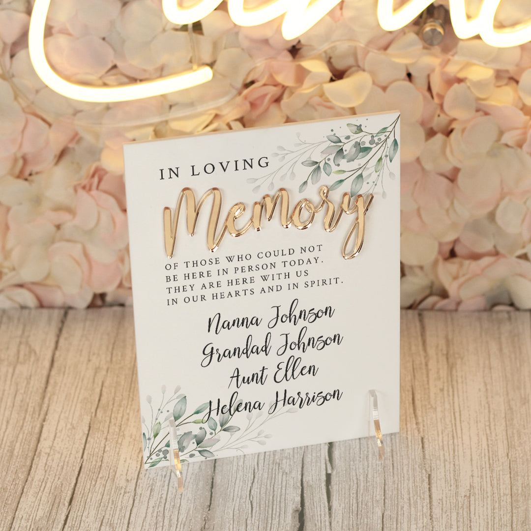 Botanical Wreath Acrylic Memorial Sign-Weddings by Lumi