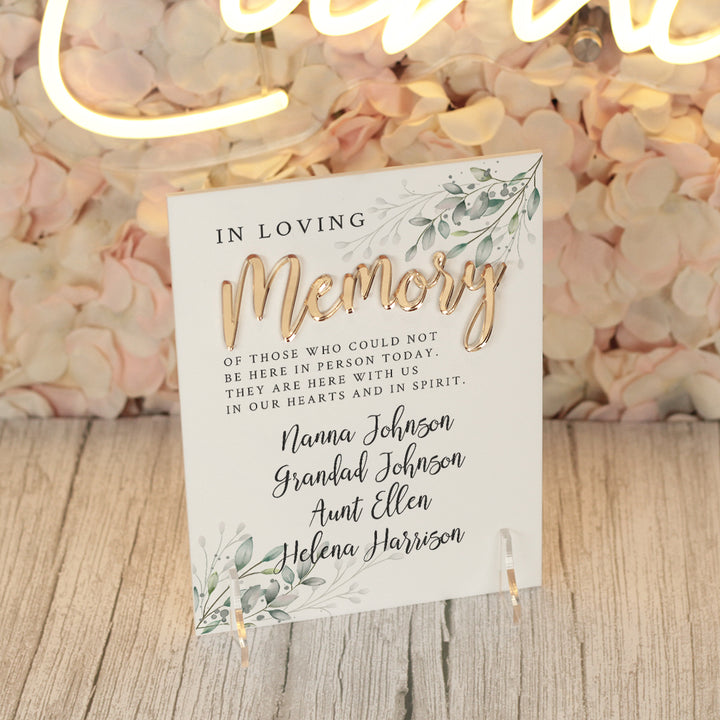 Botanical Wreath Acrylic Memorial Sign-Weddings by Lumi