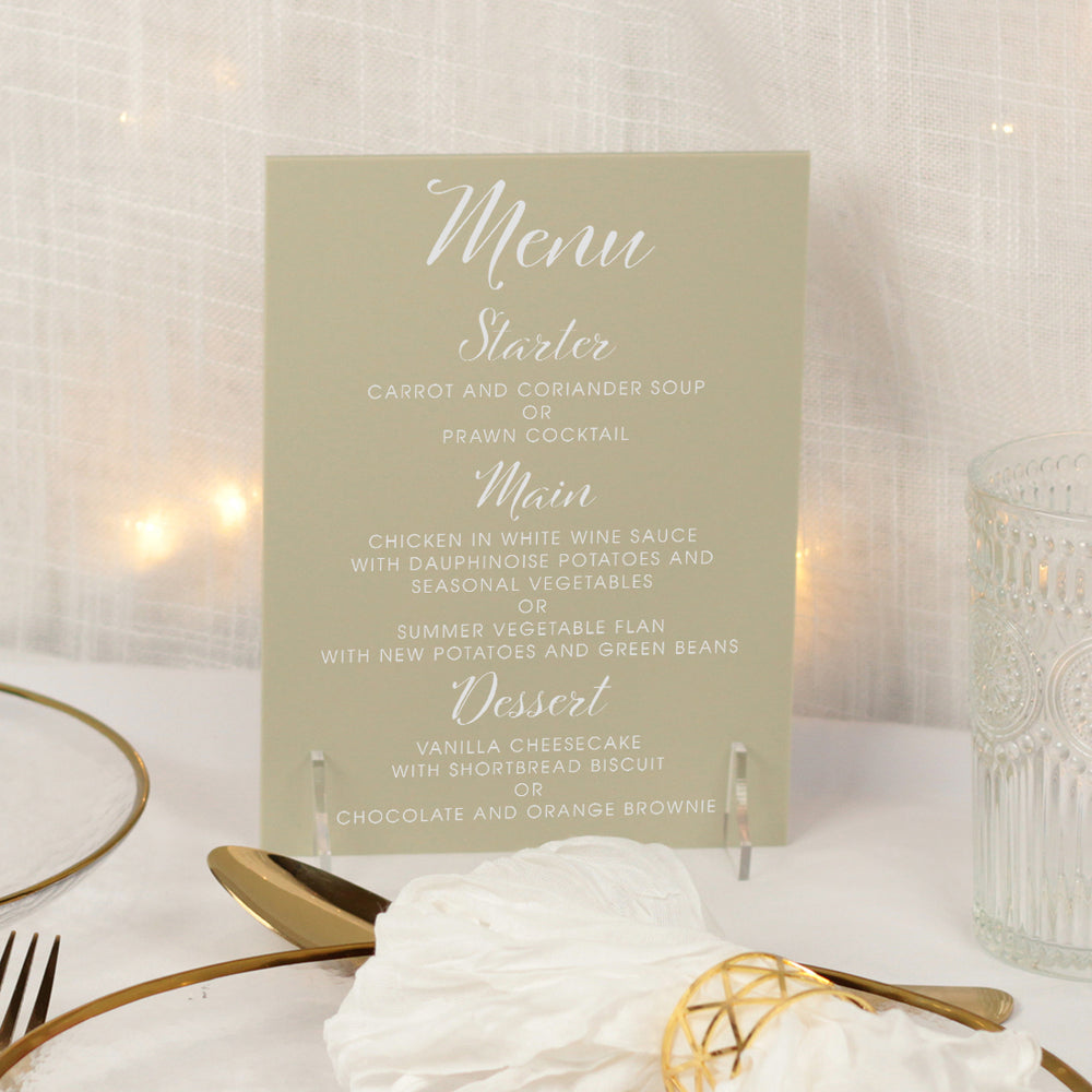 Elegant Script Pastel Acrylic Menu-Weddings by Lumi