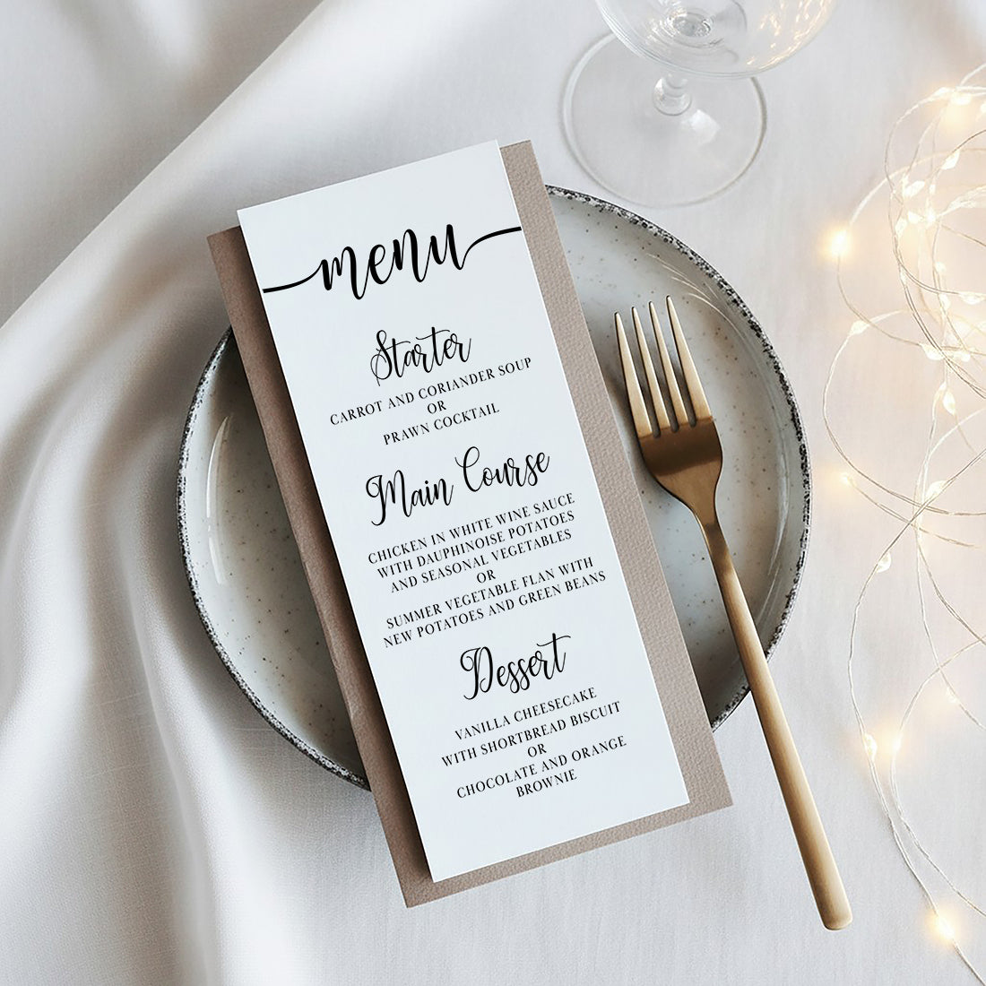 Classic Script Menu Postcard