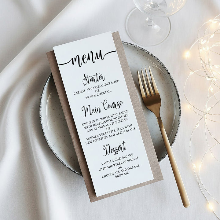 Classic Script Menu Postcard