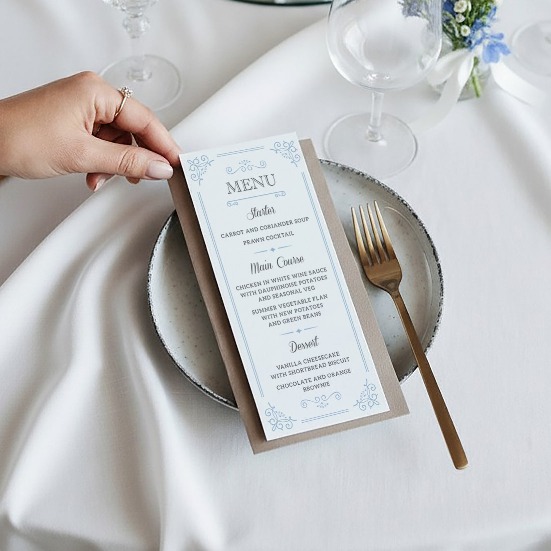 Elegance Menu Postcard