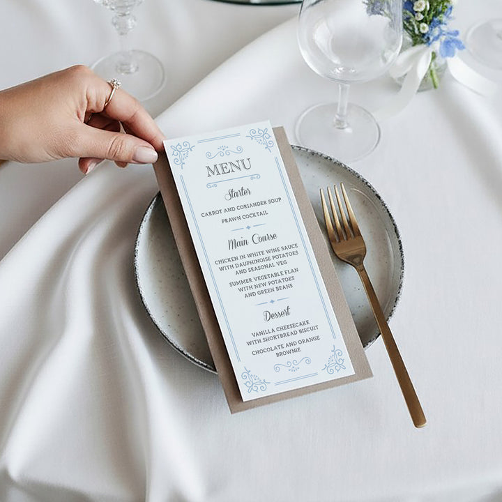 Elegance Menu Postcard