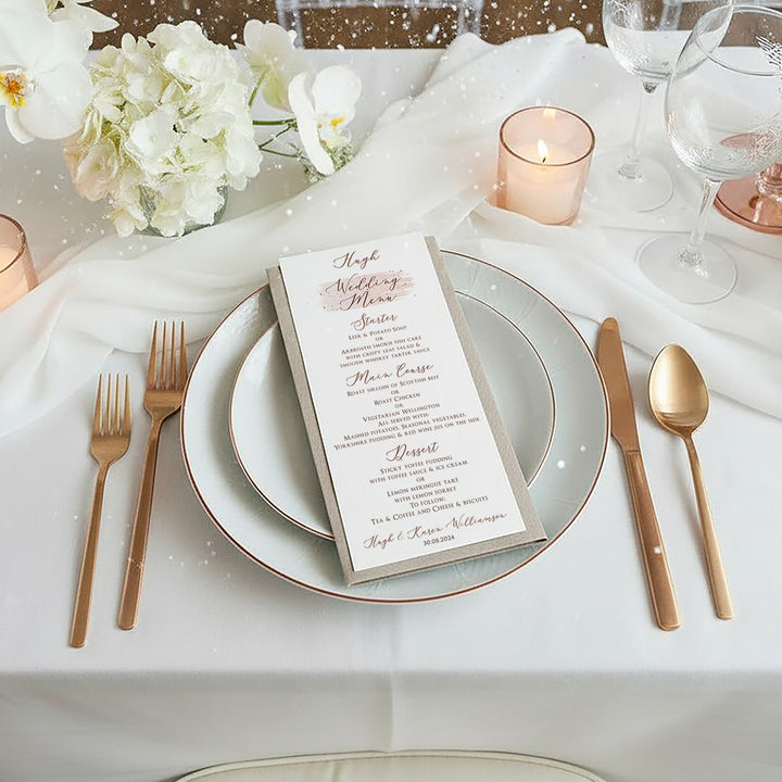 Sparkly Circle Menu Postcard