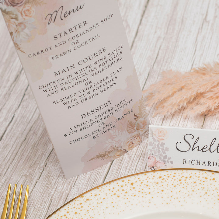 Blush Flowers Tri-Fold Freestanding Table Centrepiece