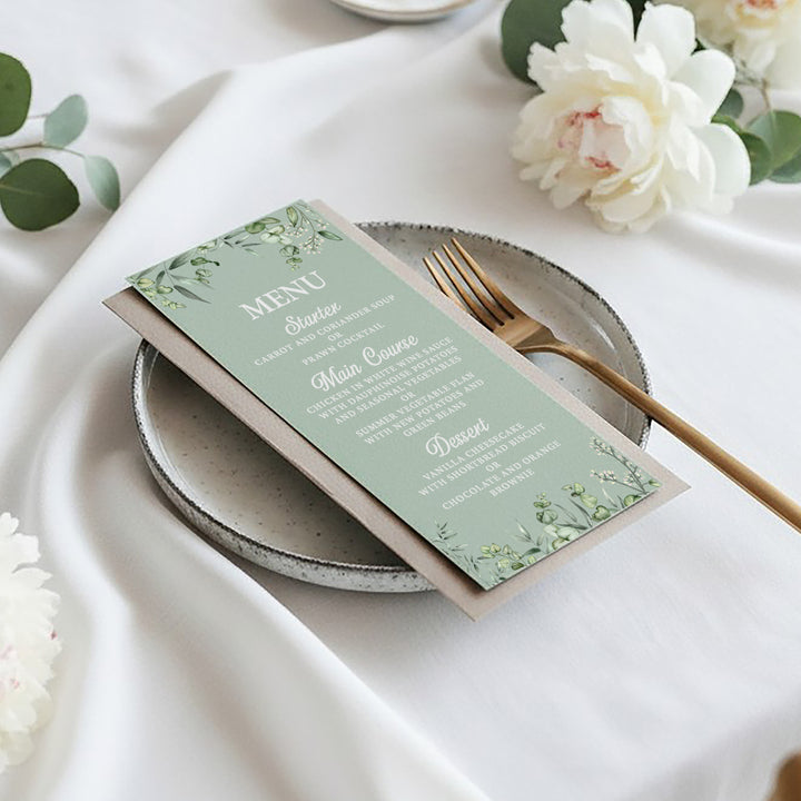Eucalyptus Menu Postcard