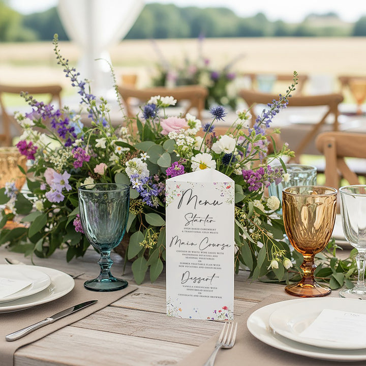 Watercolour Wildflower Tri-Fold Freestanding Centrepiece