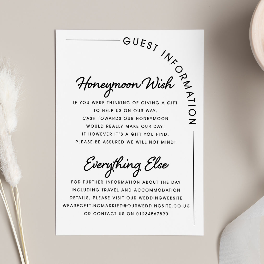 Modern Arch Acrylic Wedding Invitation Magnets & Cards